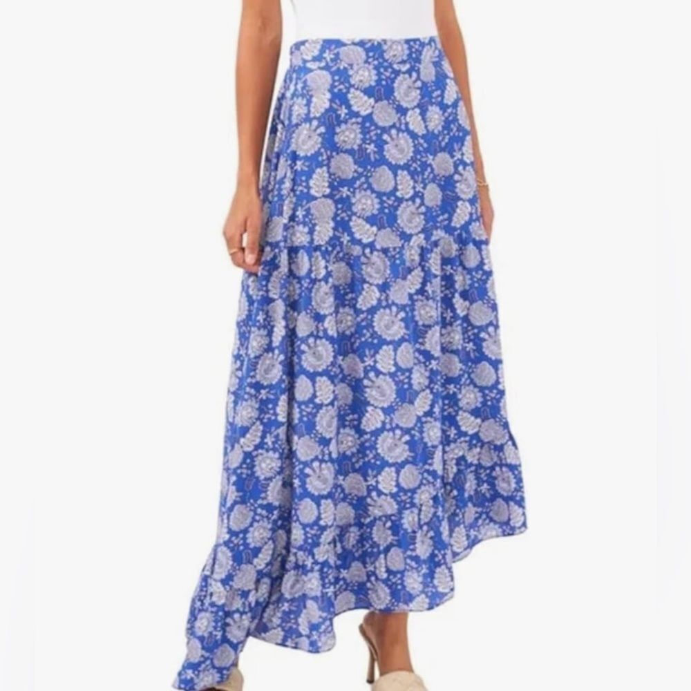 VINCE CAMUTO Asymmetrical Paisley Maxi Skirt Size 2X